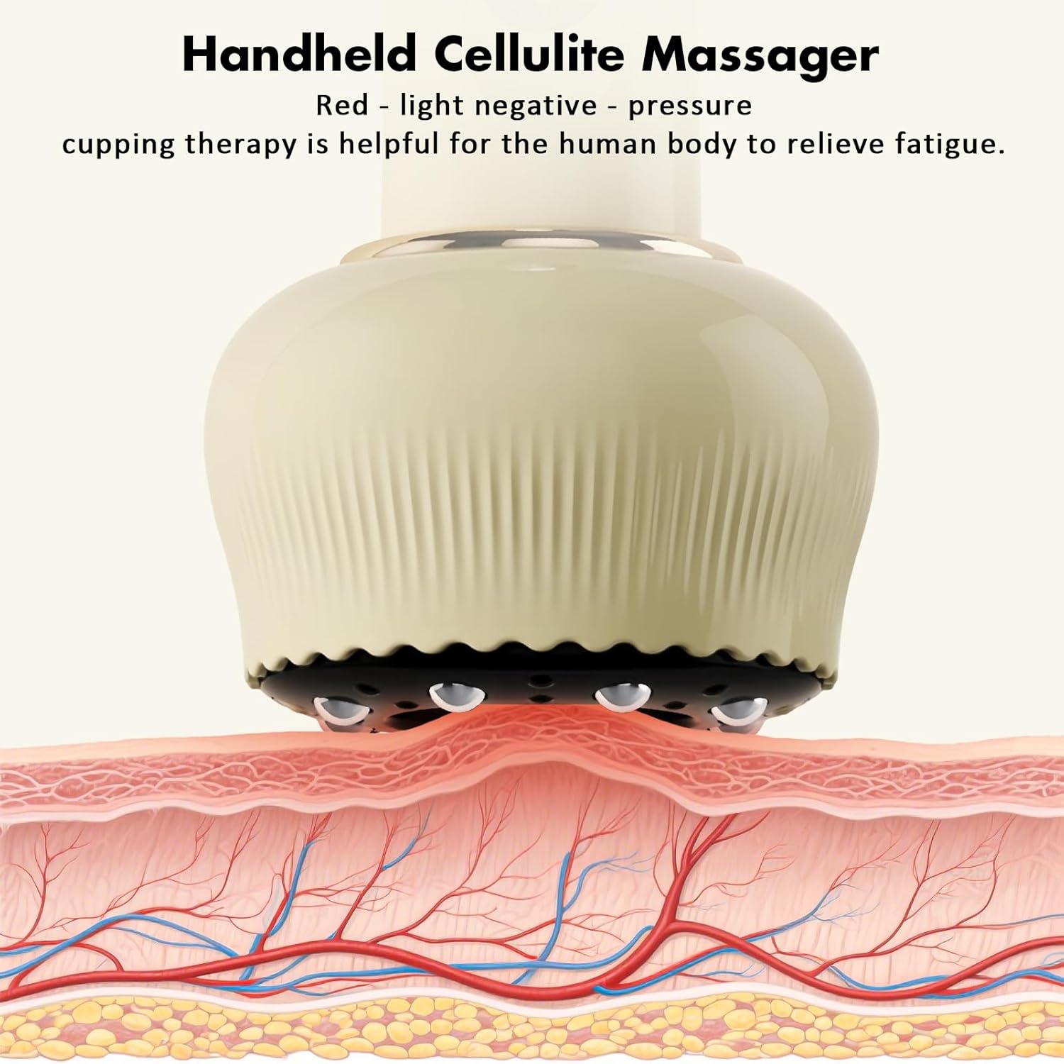 Rechargeable 5 in1 Handheld Cellulite Massager, Electric Cellulite Remover for Legs Cupping Therapy, Cordless varially Anti Cellulites Massager for Belly, Thighs, Arms and Back - Image 3