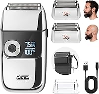 Vista 11 de DSP® Afeitadora calva para hombres, afeitadora de peluquería 2 en 1 con recortadora de precisión, maquinilla de afeitar eléctrica de 3 velocidades