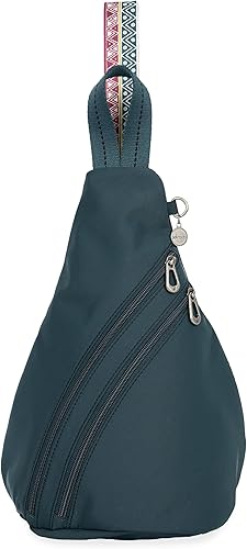 Sakroots Mochila On The Go Sling en sarga ecológica, correa ajustable tipo bandolera azul marino, Azul (Marine)