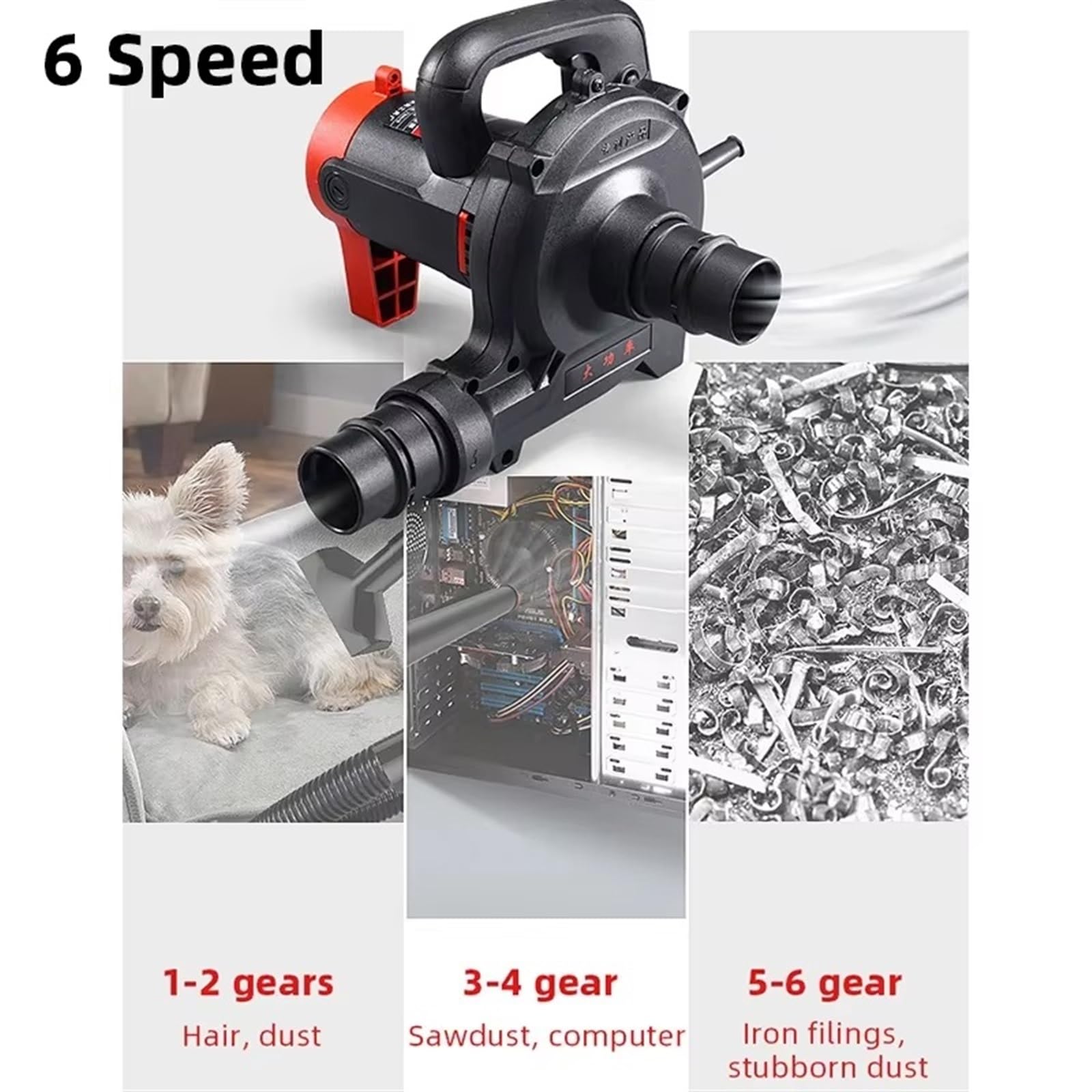 Souffleur Aspirateur souffleur à dépoussiérage de qualité industrielle à 6 vitesses adapté au nettoyage de la poussière du châssis du sol