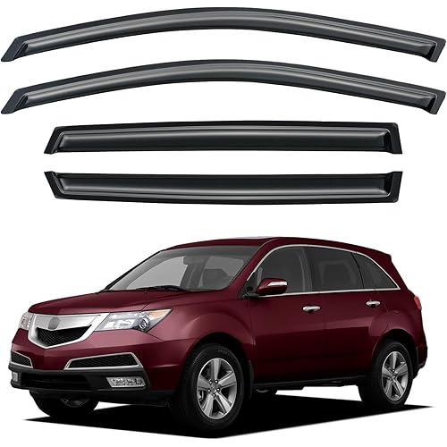 Window Visors Rain Guards Shield for 2007-2013 Acura MDX, Out-Channel Window Vent Wind Deflectors Visors Shades for 07 08 09 10 11 12 13 Acura MDX