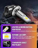 Vista 2 de LUYED Bombilla LED antiniebla 881, 6500 K, xenón blanco, extremadamente brillante, 886 889 894 898, repuesto para luces antiniebla, paquete de 2