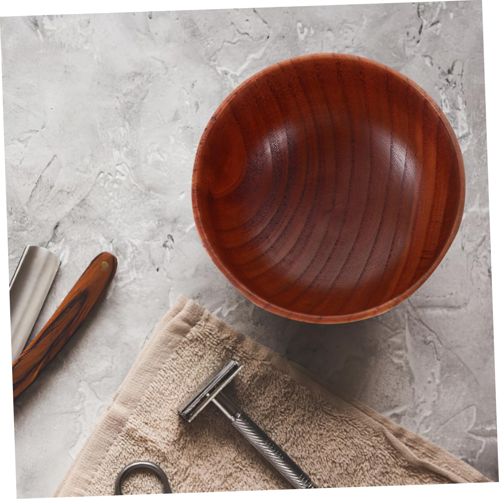 MAGICLULU 3 Cuencos De Madera Para Jabón De Afeitar Para Hombres Taza De Crema De Afeitar Para El Cuidado De La Barba De Fácil Limpieza Y Resistentes.