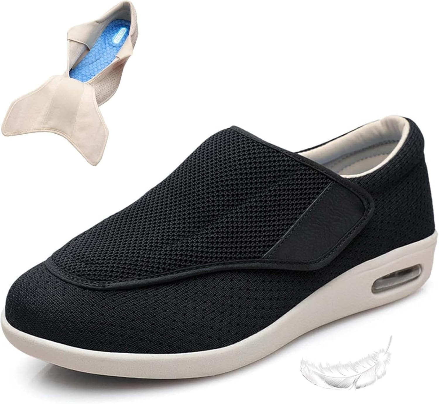 Lightweight Walking Shoes, Widening Elderly Footwear, for Swollen Feet, Diabetic Edema, Plantar Fasciitis, Arthritis & Fattening