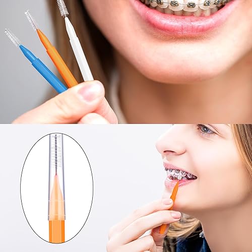 Miniatura 162 de Patelai 100 piezas de cepillos para limpiador, cepillo interdental, palillo de dientes, cabezal de hilo dental, hilo dental, higiene dental, hilo