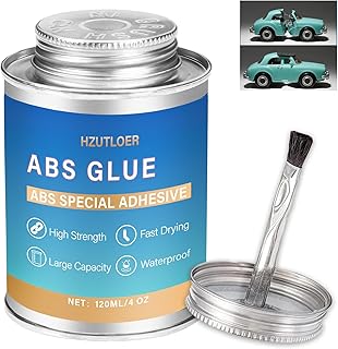 Super Glue for ABS,120ML ABS Glue with Brush,Strong Clear Adhesive for Bonding AS,Rigid PVC,PS and Other Plastic,Waterproof,Heat-Resistant