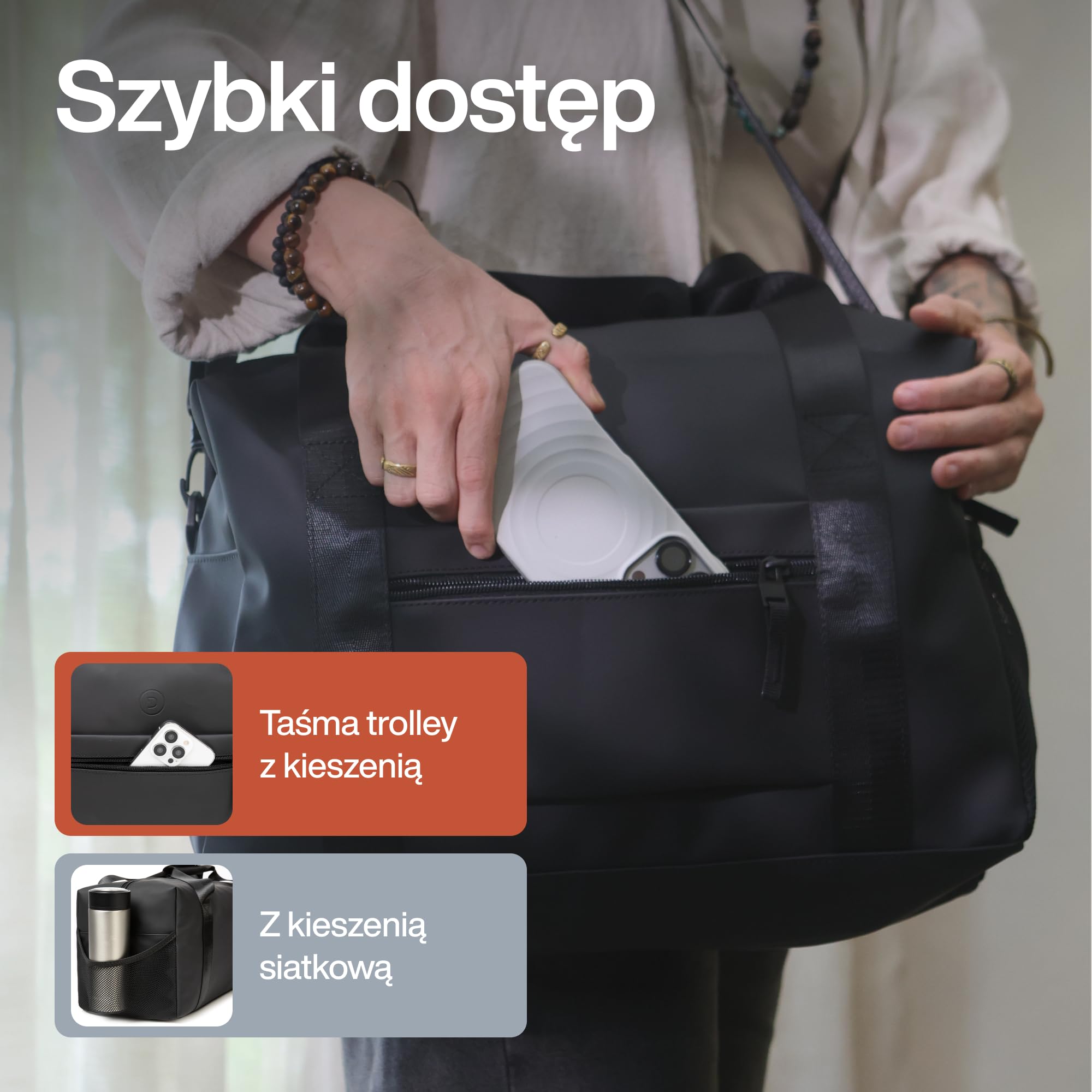 TRAVEL DUDE Torba podręczna Ryanair 40 x 20 x 25 cm, wodoodporna torba podróżna 20 l, mała torba weekendowa i sportowa do lotów Ryanair i Eurowings, czarna, dla kobiet i mężczyzn
