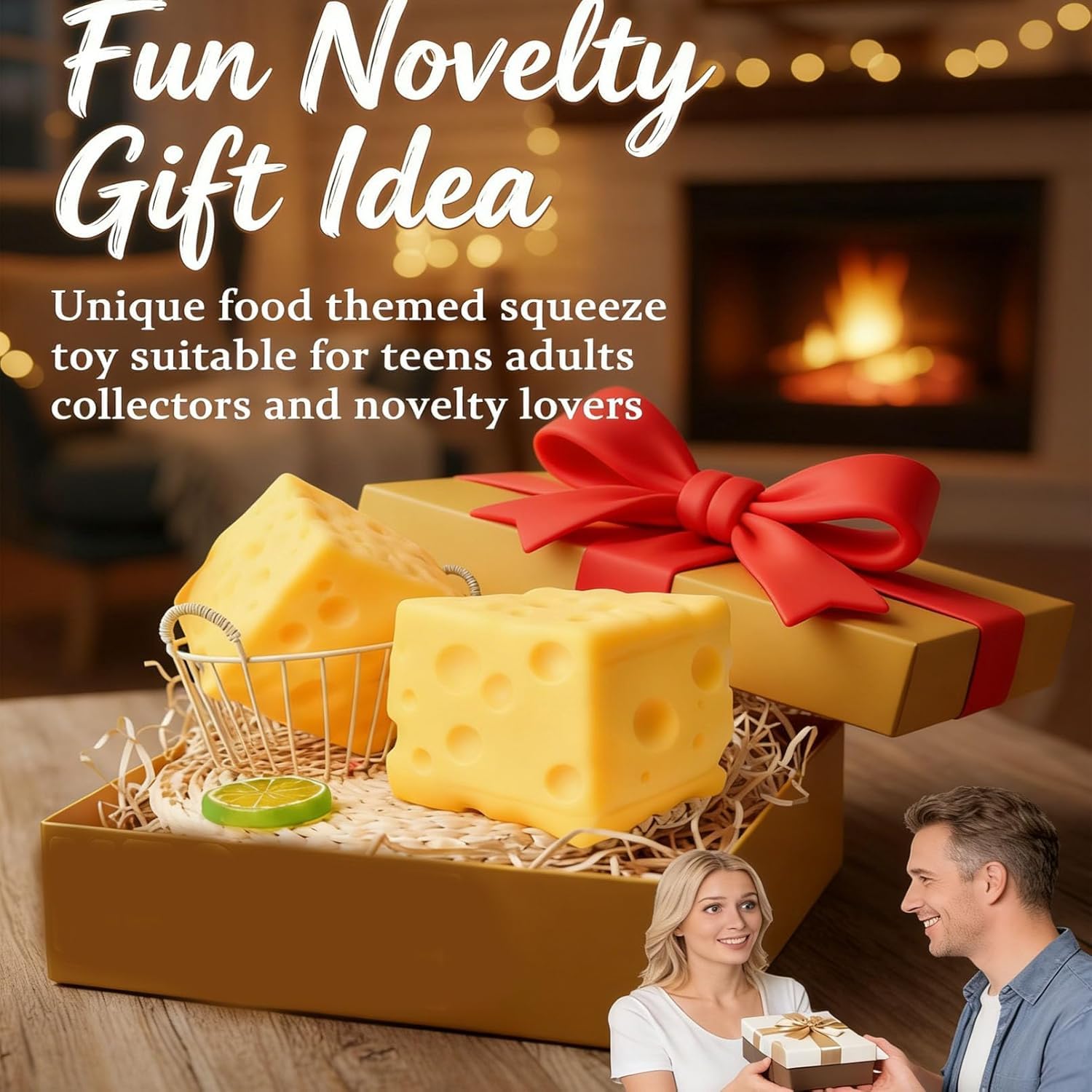 2026 New Yellow Cheese Squishy Slow Rising, Extra Large Squishy Squeeze Cheese Block, Soft Novelty Toy, Stress Balls for Adults Rebounding Sensory Squishys Cheese (2.4in) — view 8