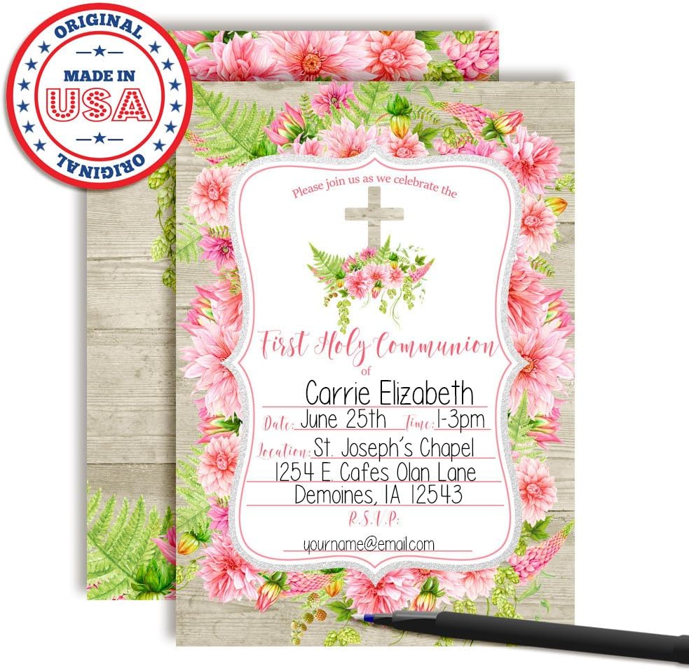 シークレットガーデンパレット (GENTLE SUNSHINE COLLECTION) – Dear Dahlia JP 水彩ピンクダリア最初聖餐Religiousパーティー招待状で木製背景、5 " x7 " Fill Inカードwith