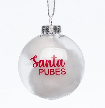 Santa Pubes Funny Christmas Ornaments for Adults 2025 - Funny Christmas Gag Gifts for Adults - White Elephant - Naughty Christmas Ornaments