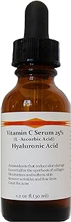 Vitamin C Skin Serum 25% (L-ascorbic Acid) with Pure Hyaluronic Acid Anti Aging Serum (1.2oz)