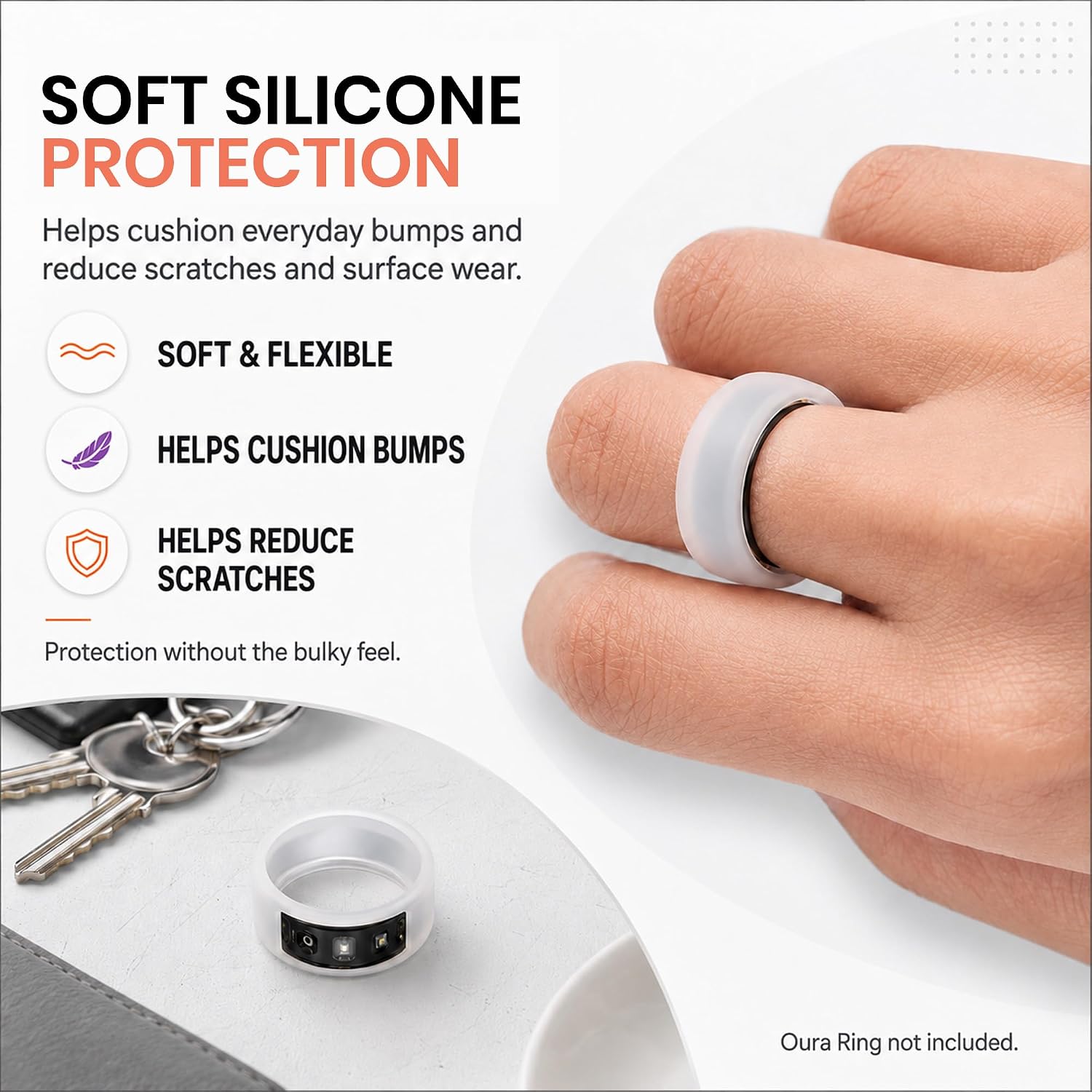 5 Pack Silicone Ring Covers Compatible with Oura Ring 5, Anti-Scratch image 5