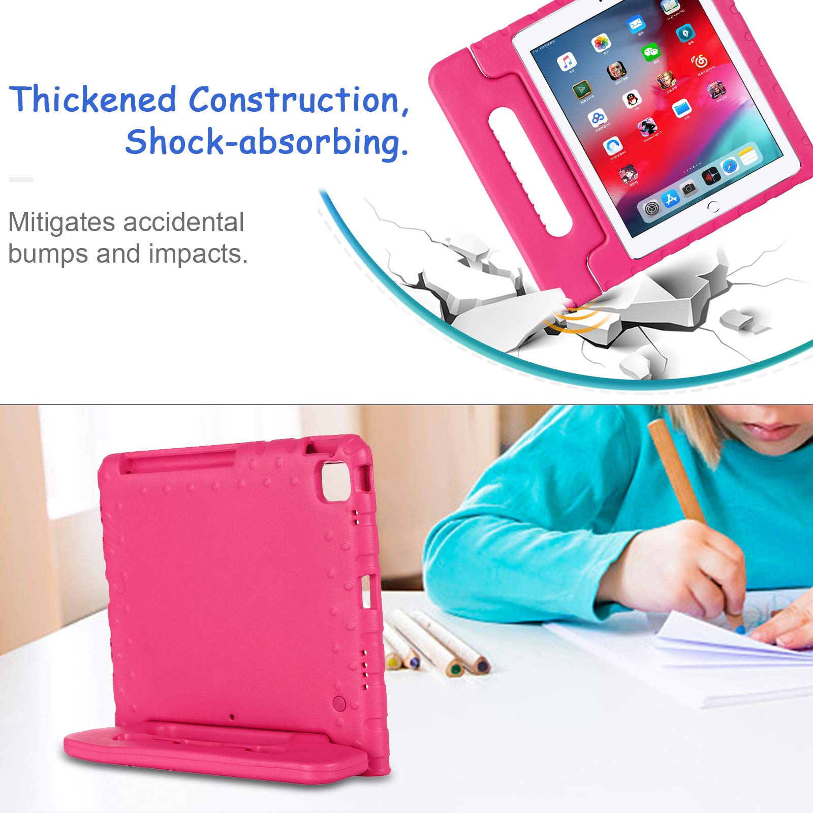 Techcircle iPad Pro 11インチ (第2世代) 2020年モデル用ケース 子供にやさしい ディフェンダー 耐衝撃 EVA 頑丈なバンパー保護カバー キックスタンドリ並行輸入