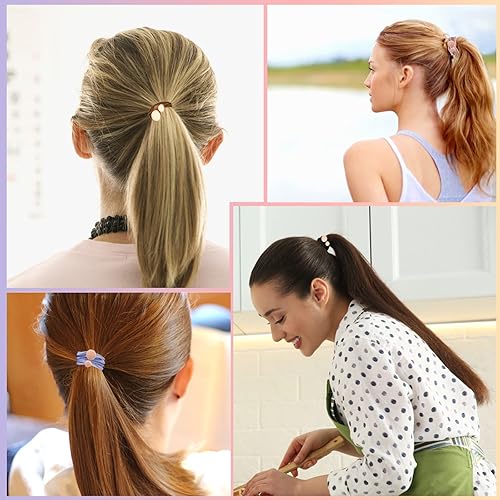 Miniatura 7 de 12 ligas para el cabello, lazos minimalistas suaves para el cabello pequeños, antideslizantes, bohemios, no dañan el cabello, elásticos y