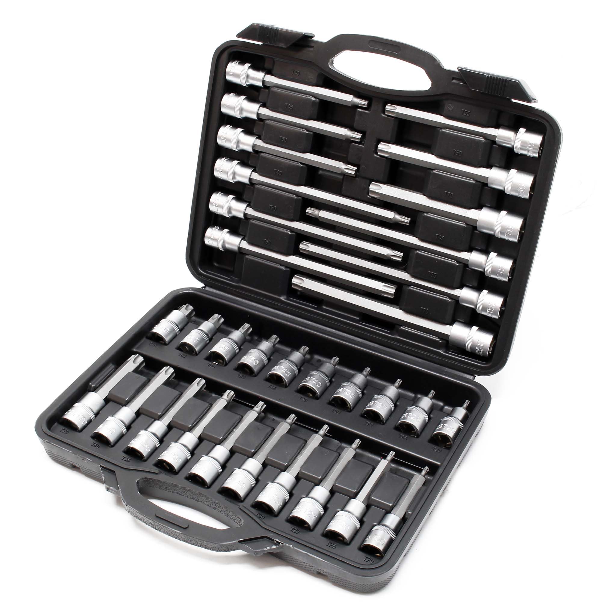Set chiavi a bussola 88 pz. con esagono cavo, multidente interno e esagono incassato in 3 valigette