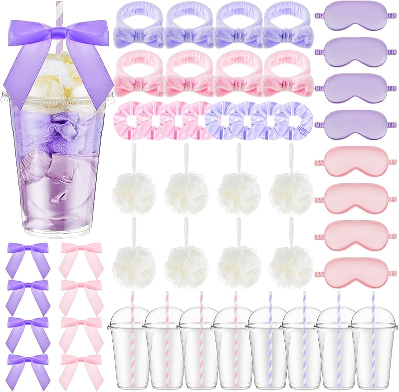 Nitial Conjunto para Festa do Pijama com 56 Peças, Rosa e Roxo