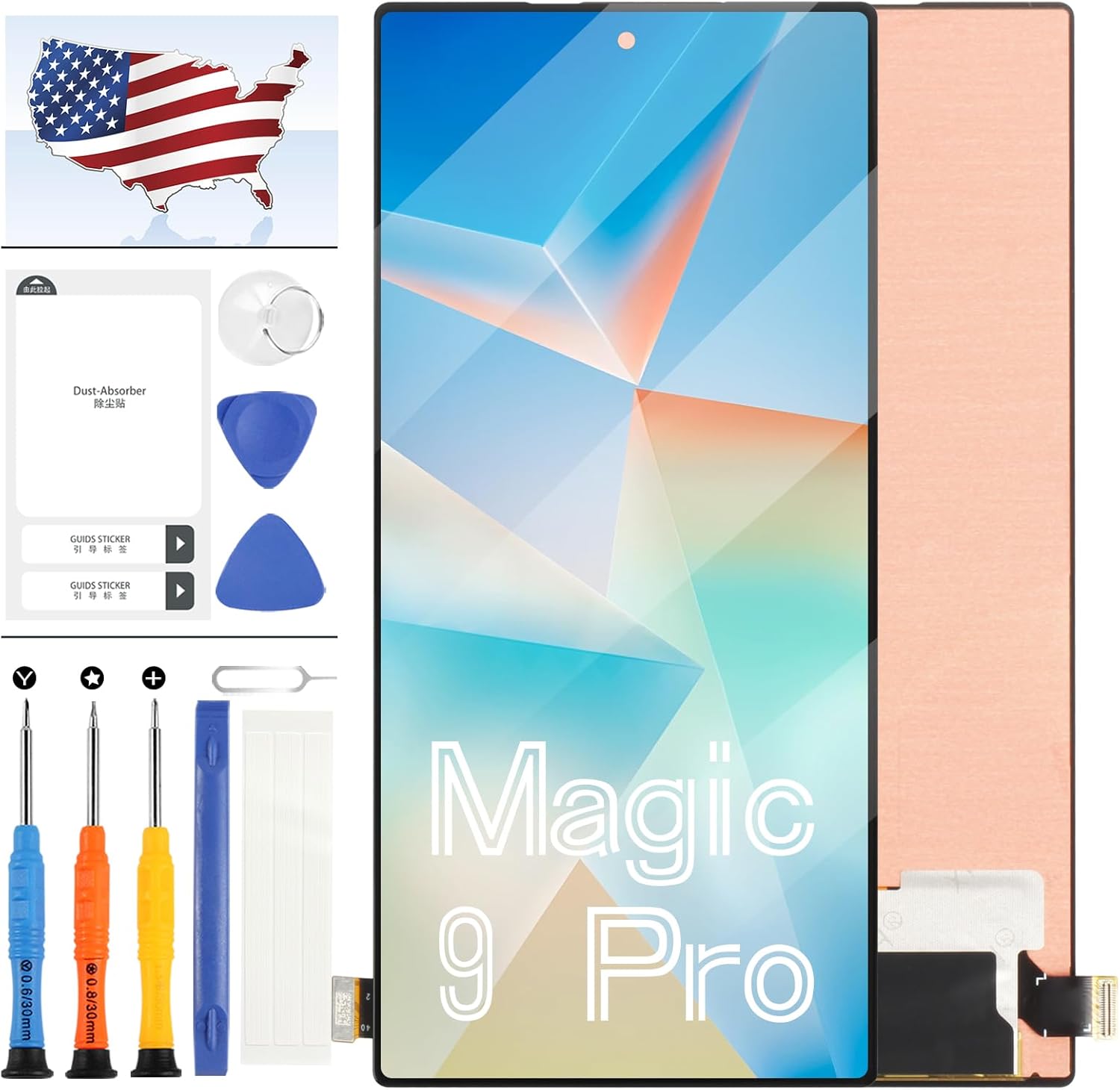 AMOLED for ZTE Nubia RedMagic 9 Pro LCD Screen Replacement for ZTE Nubia Red Magic 9 Pro NX769J LCD Display Touch Panel Digitizer Assembly Glass Repair Kit with Tools (6.8" Black)