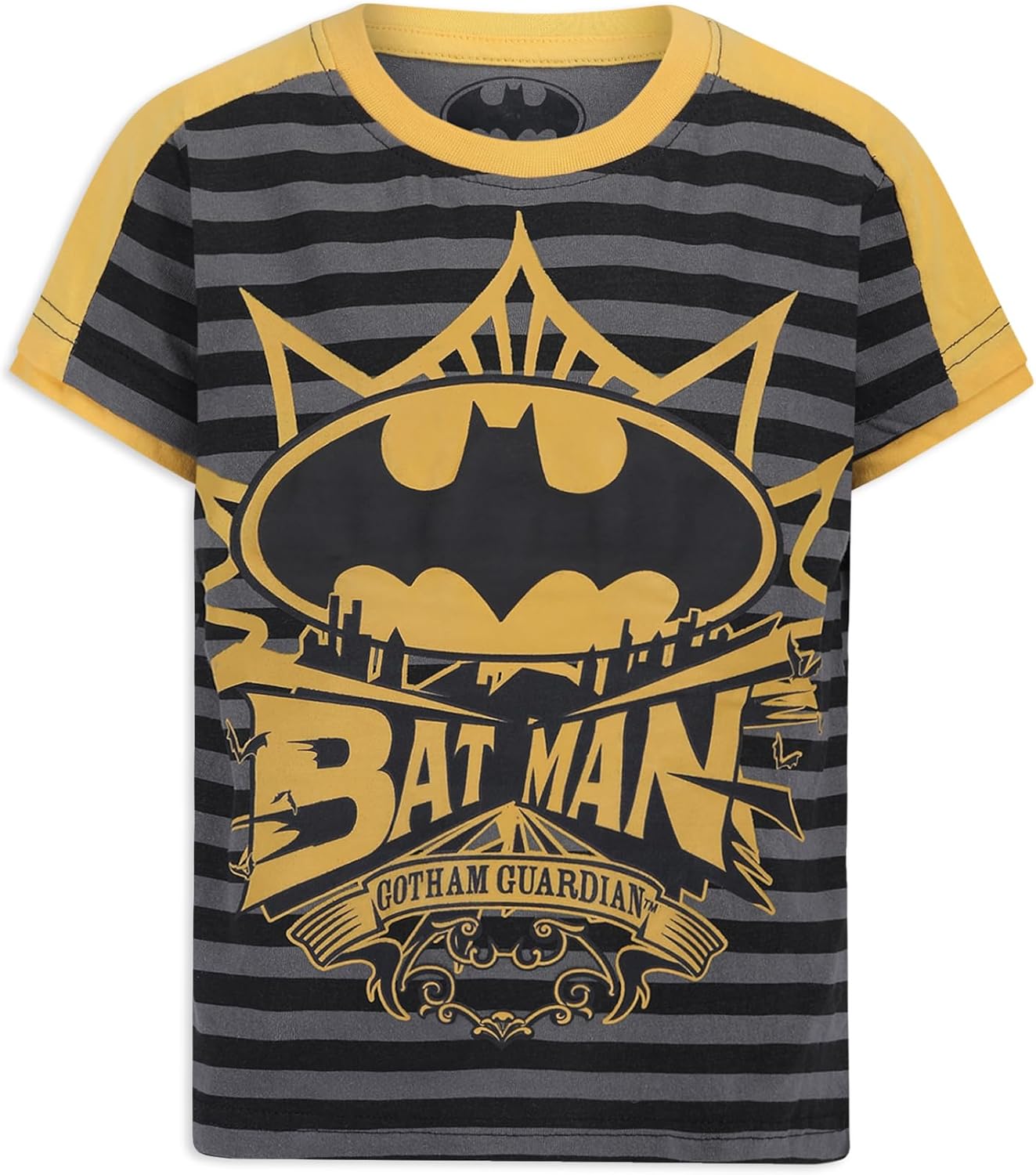 Warner Bros. Boy's 3-Pack Batman Short Sleeve Graphic Tee Shirt Set, Size 6 - Image 6