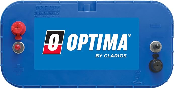 بطاريات Optima عالية الأداء D31m Bluetop دورة عميقة مزدوجة الغرض وبطارية Agm محكمة الغلق للقوارب والمركبات الترفيهية، 900 Cca، محطة مزدوجة، خالية من الصيانة، تركيب متعدد الاستخدامات