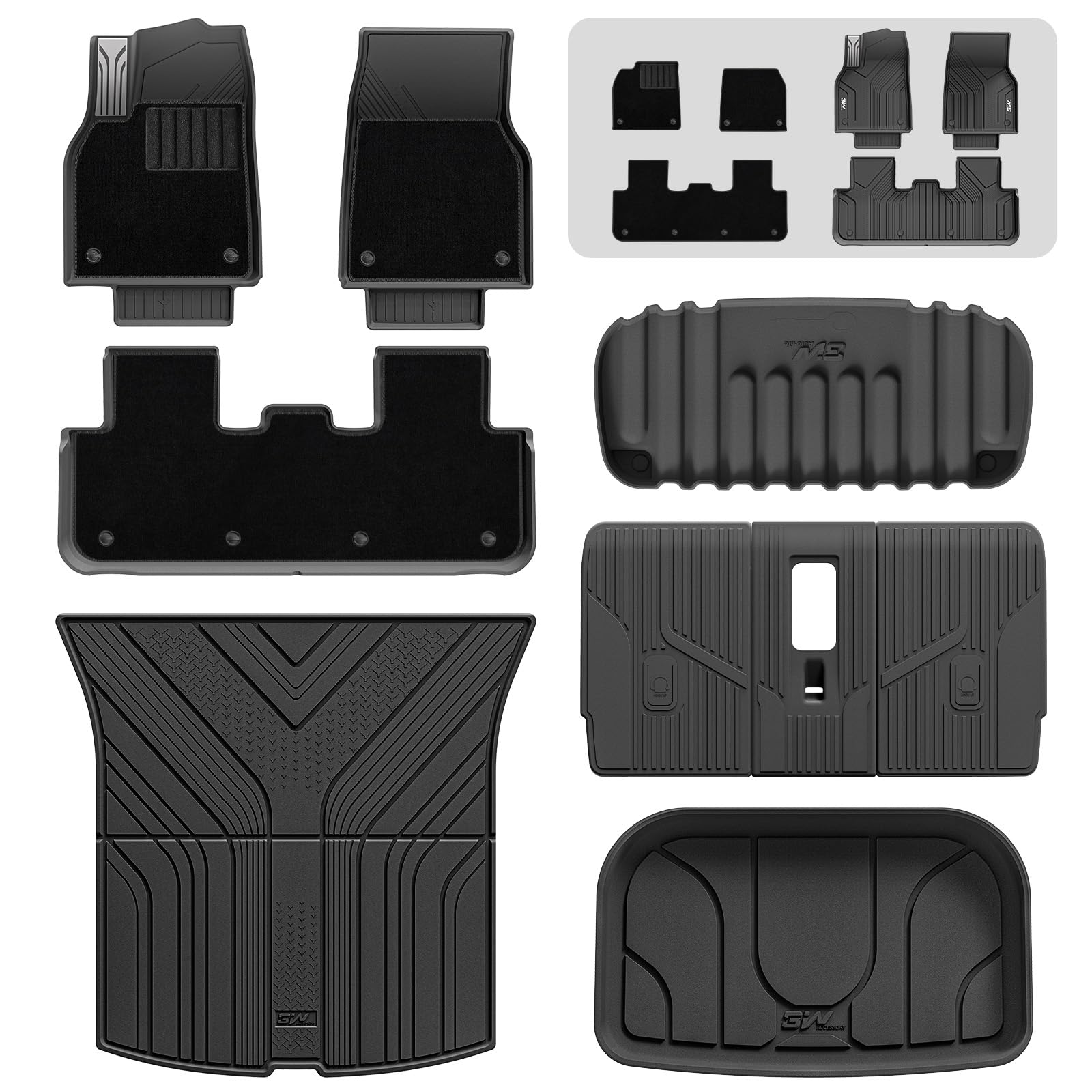 3W Kit 9 Tapis de Sol et Coffre pour Tesla Model Y Standard 2026