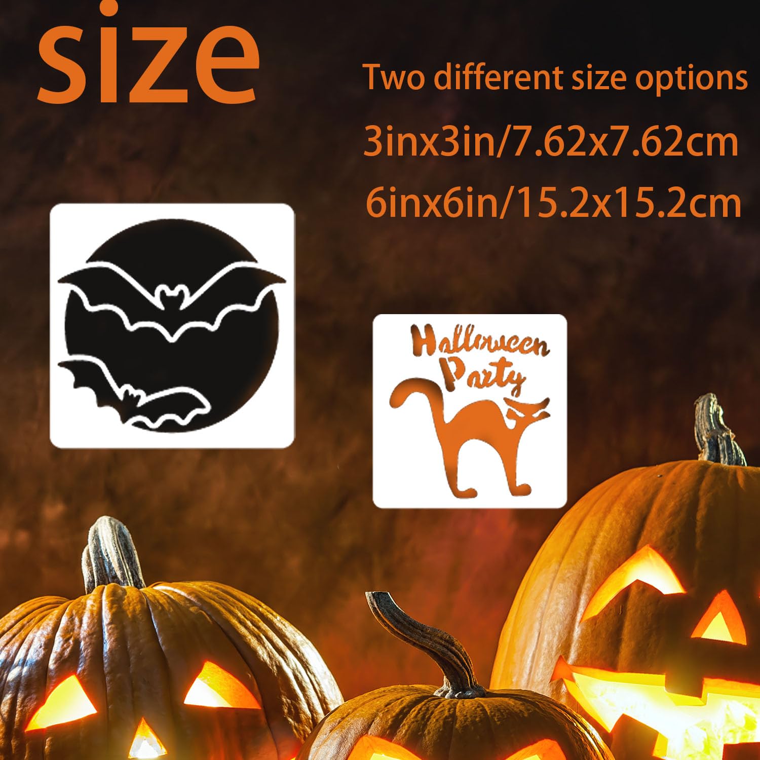 36 Pcs Halloween Stencils Reusable,3 x 3 Inch Halloween Stencils for Painting on Wood,Happy Pumpkin Spider Web Stencil for Greeting Cards Halloween Crafts Ornaments Wall Window Door DIY Decoration - Image 2