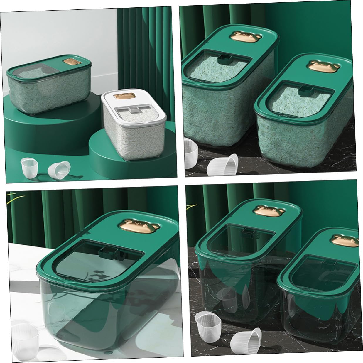 Sealing Plastic Rice Bucket 10lb Airtight Grains Storage Container Moisture-proof Food Storage Case for Kitchen Pantry