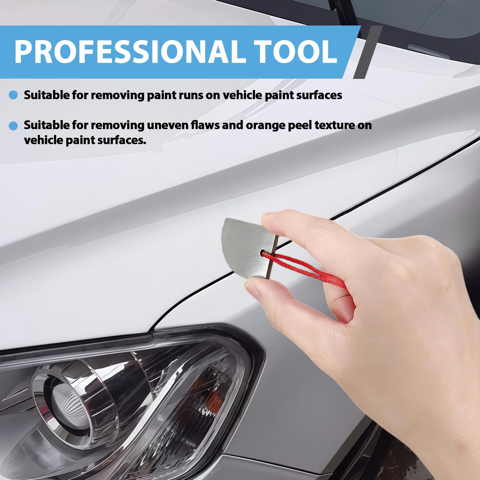 XQMMGO Raschietto per Vernice Auto in Carburo di Tungsteno, Pialla per Ritocco Vernice per Rimuovere Colature e Gocce, Set di Riparazione Carrozzeria Professionale con Lama di Precisione
