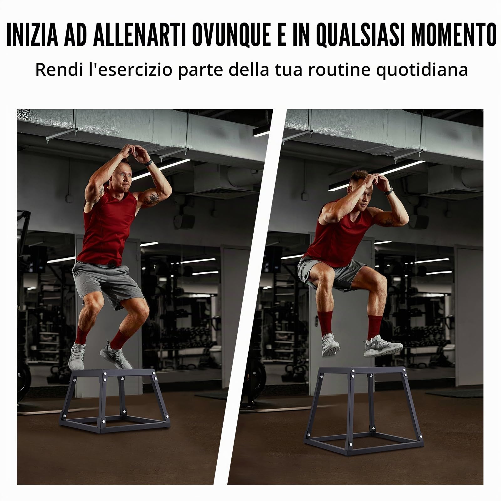 VEVOR Box Pliometrico 513x513x458mm Piattaforma Pliometrica Carico 227 kg Jump Box per Allenamento Fitness Crossfit