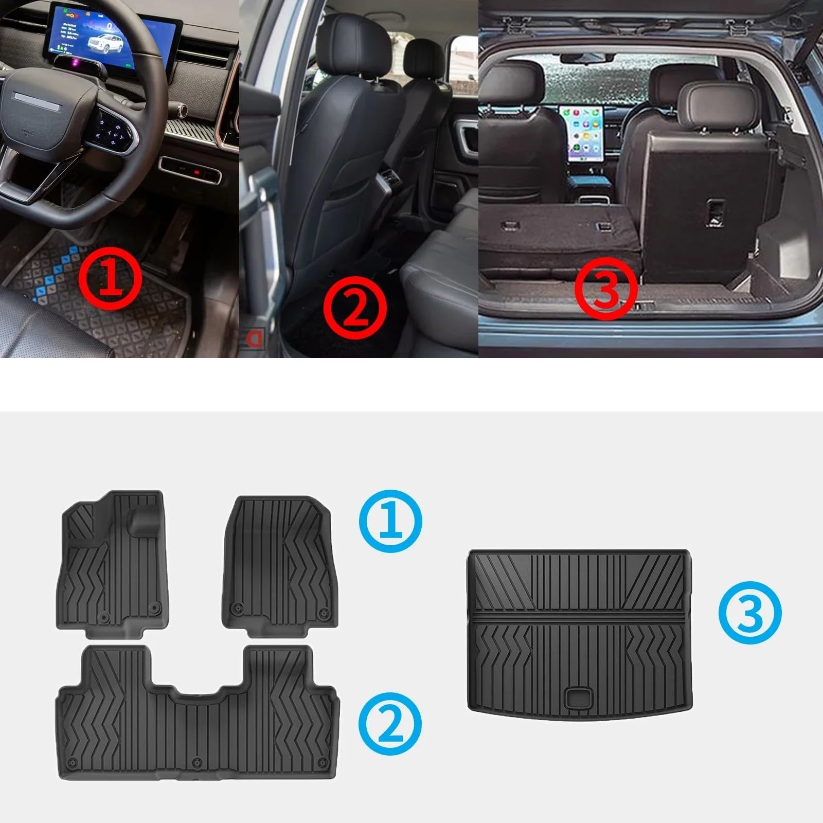 maty samochodowe Do Trumpchi GACS7 2025 2026 Style maty podłogowe | Do mat podłogowych i bagażnika Trumpchi, pełne pokrycie akcesoriów samochodowych(Floor Mat 3pcs)