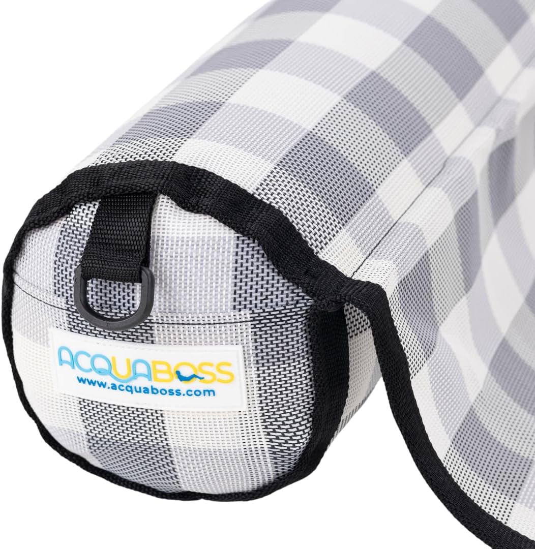 Water Hammock - Inflatable Swimming Pool & Beach Lounger, Lounge Chair Raft, Drifter, Saddle Float, Floating Bed & Floaties for Water, Summer Fun, Rest & Vacation - Gingham Style