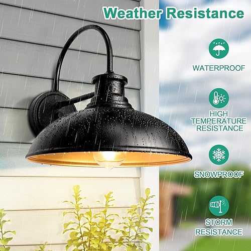 Miniatura 4 de Lamomo Poch Lght de cuello de cisne, paquete de 2 accesorios de iluminación exterior para exteriores del atardecer al amanecer, luces grandes de