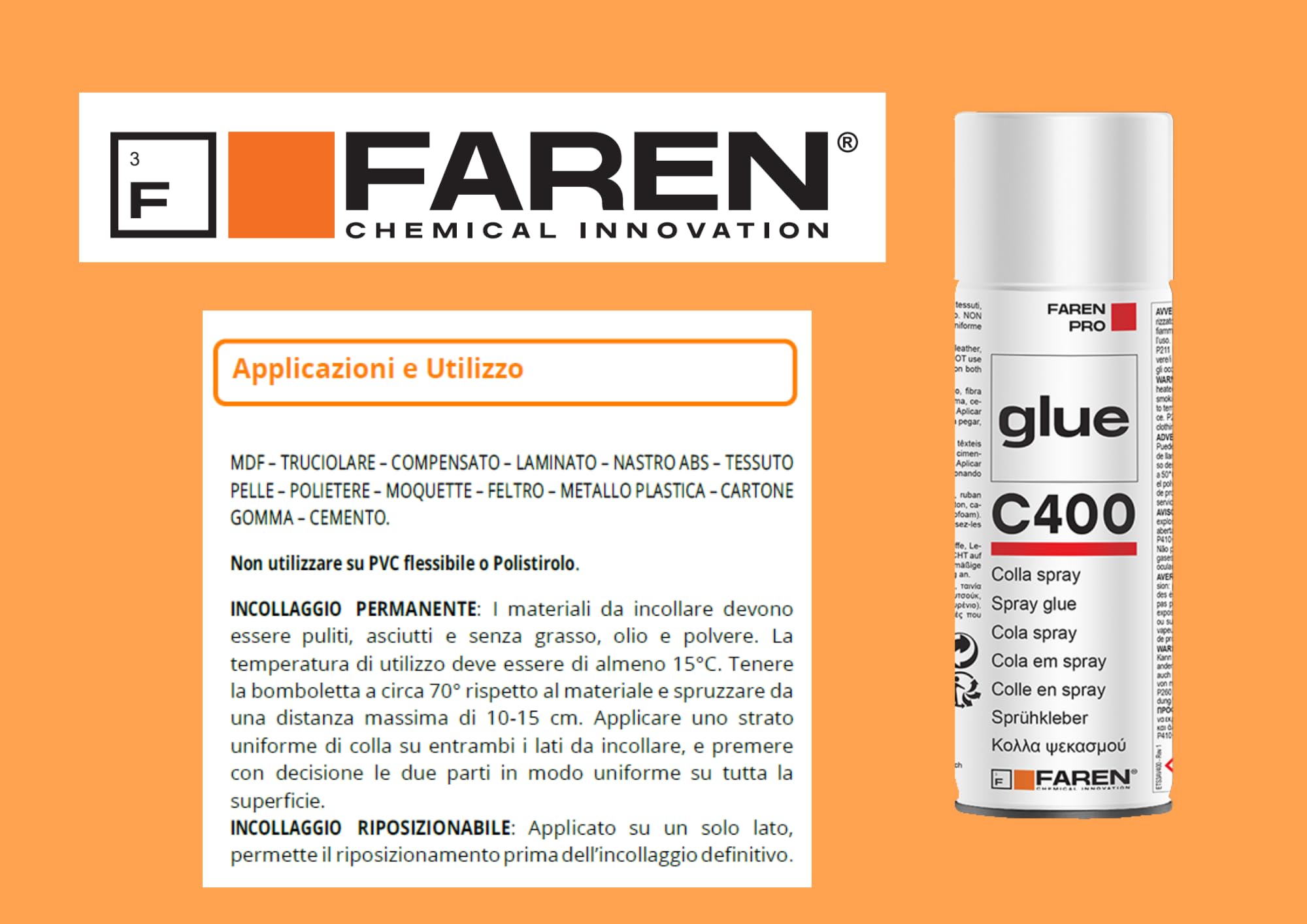 PETEC Colla Spray Universale 400 Ml, Adesivo Multiuso Impermeabile 94340