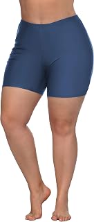 Attraco Womens Plus Size Swim Shorts High Waisted Swimsuit Shorts Boyleg Swim Bottoms