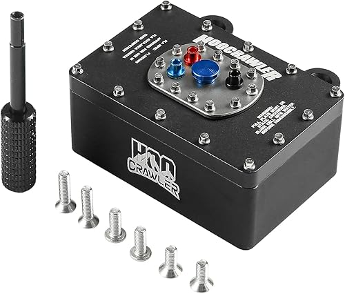 Miniatura 3 de Caja receptora de celda de combustible RC de aleación de aluminio escala 110 para RC4WD TF2 SCX10 Pro VS4-10 18 110 RC Crawler Upgrade (negro)