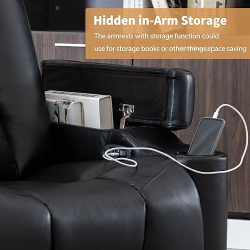 Miniatura 6 de Phoenix Home Silla eléctrica para sala de estar, reclinable, color negro