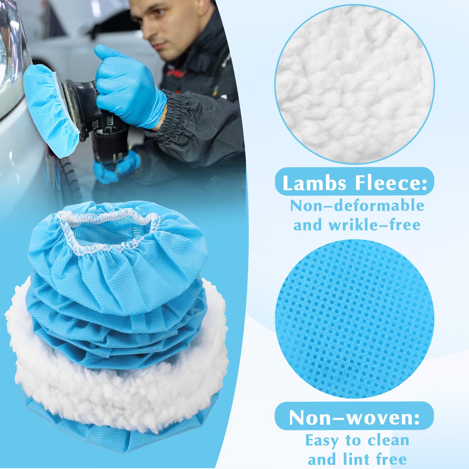 8 sztuk masek polerskich do samochodu Bonnet zestaw podkładek polerskich z miękkiej mikrofibry do masek silnika, bawełnianych masek woskowych, padów polerskich, do wielokrotnego użytku, do woskowania