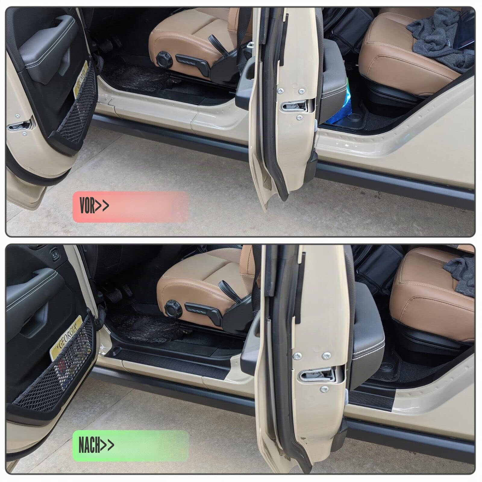 Türschwellenschutz-Set, Türeinstiegsschutz, Schwarze Einstiegsleistenabdeckung, passend für Jeep Wrangler JL JLU 2018–2024, 4-türig und Jeep Gladiator JT, 4-türig