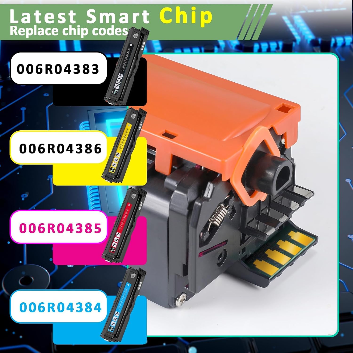 for Xerox C235 C230 Toner Cartridge (with Chip),Replacement 006R04383 006R04384 006R04385 006R04386 Compatible with Xerox C235DN/C230DNI Color Multifunctional Printer High-Yield Ink Cartridge (4 Pack)