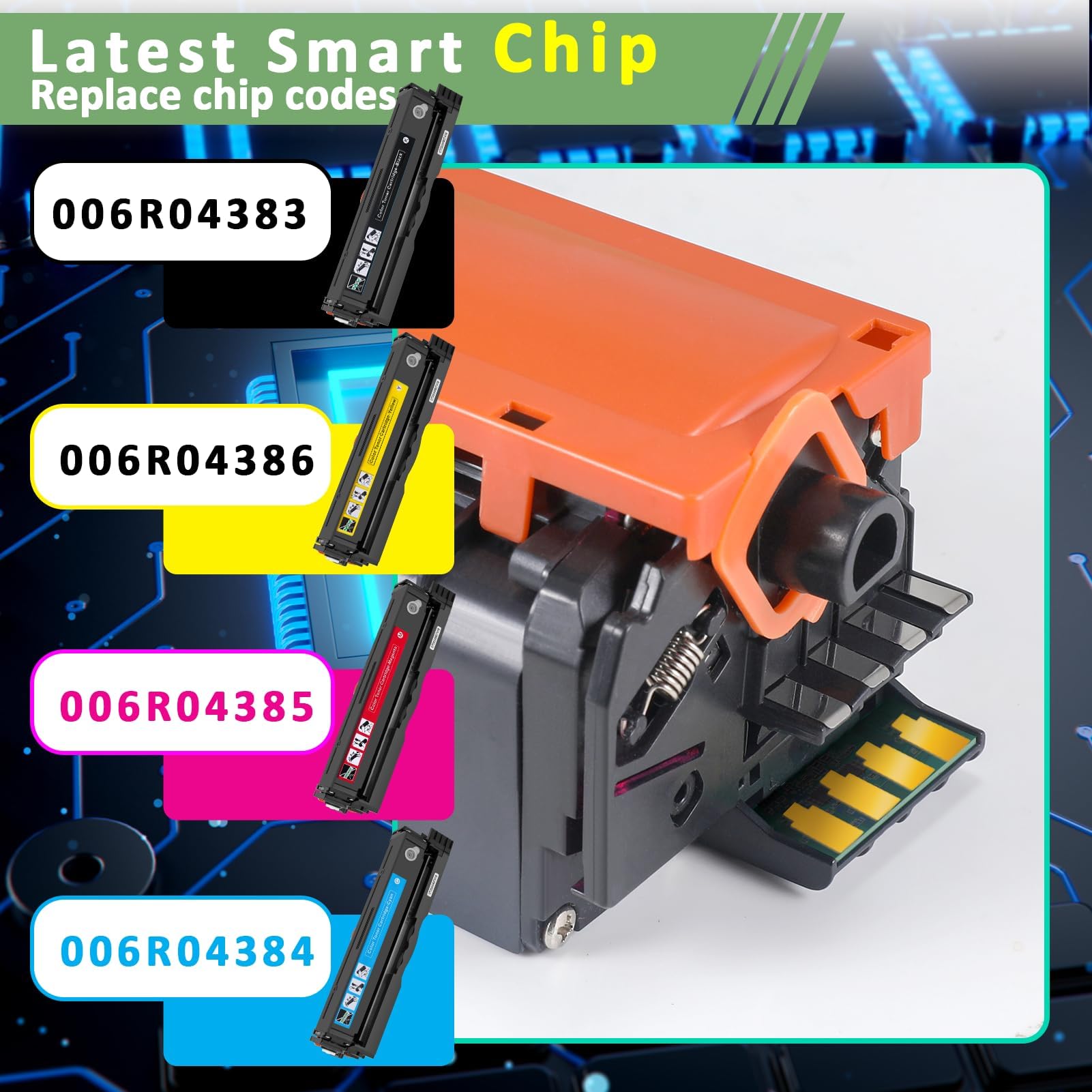 do kasety z tonerem Xerox C235 C230 (z chipem), zamiennik 006R04383 006R04384 006R04385 006R04386 kompatybilny z Xerox C235DN/C230DNI kolorowa wielofunkcyjna drukarka wysokowydajny wkład atramentowy