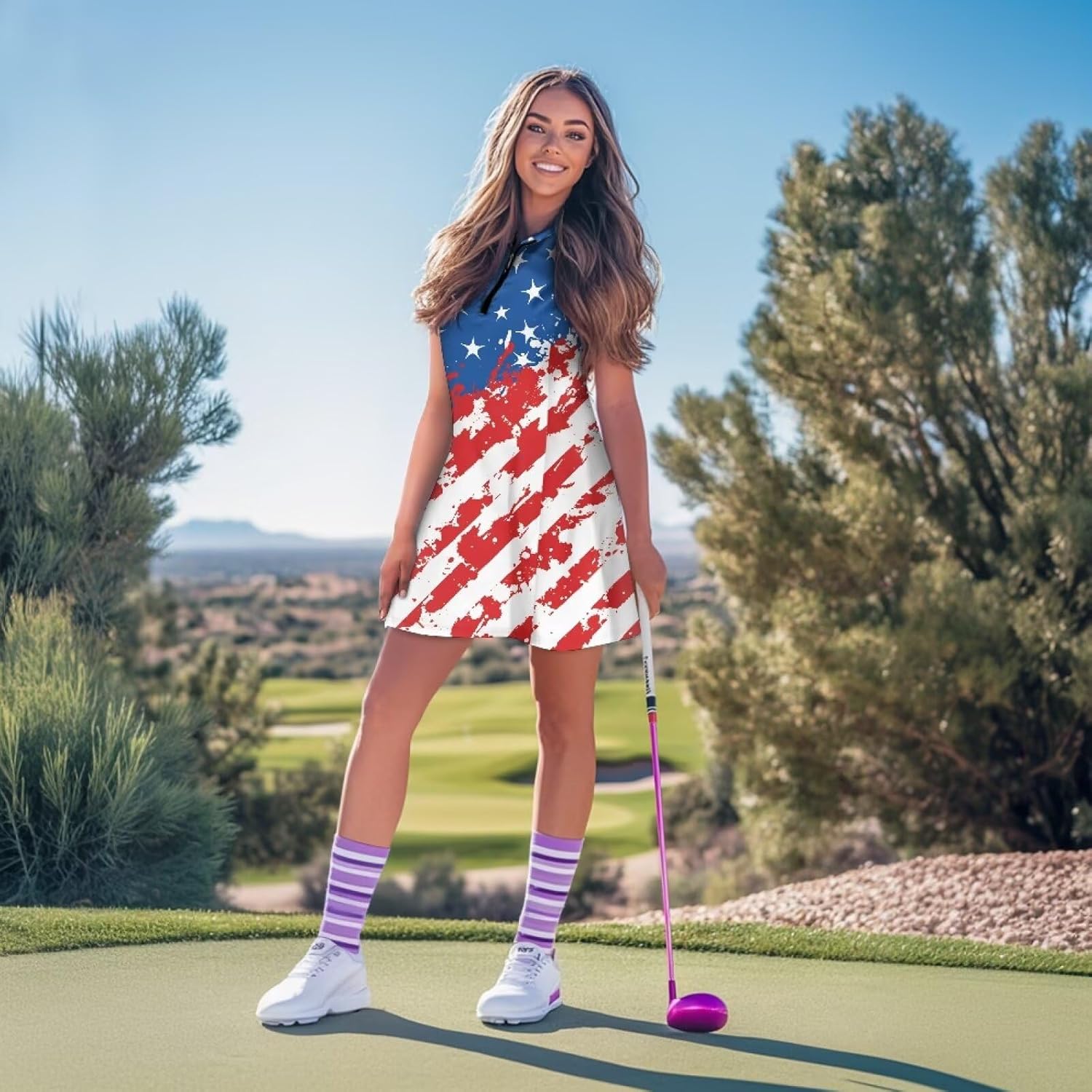 Sleeveless Golf Dress for Women Half Zip Polo Dress Suitable for Golf Tennis Pickleball Padel Courses Athletic Wear