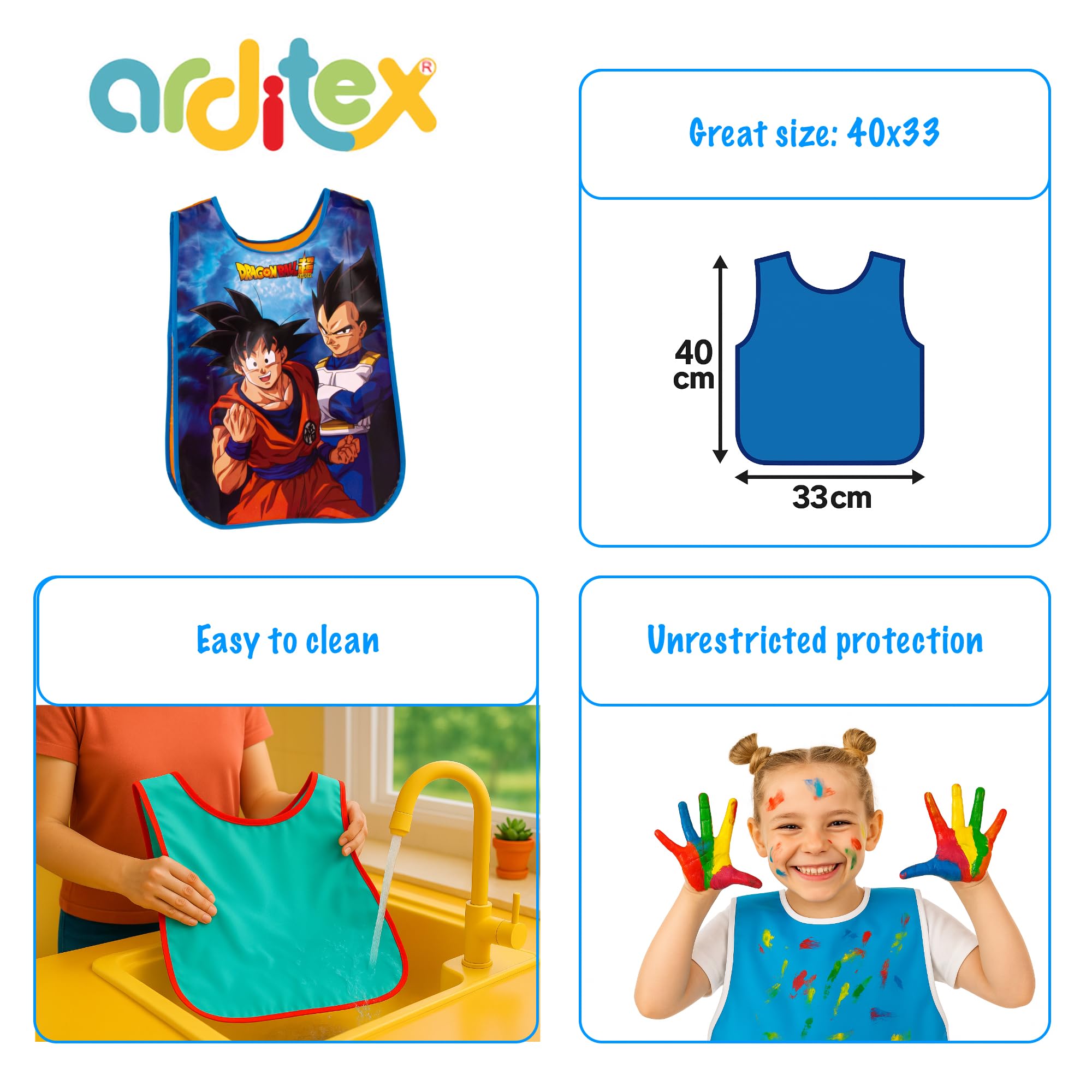 ARDITEX Tablier sans manches PEPPA PIG 40x33 cm – Taille unique 2-4 ans – PVC avec élastiques latéraux – Parfait pour les activités manuelles et scolaires