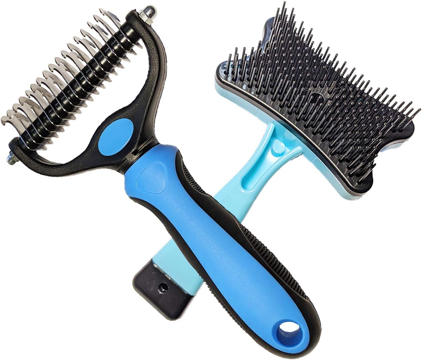 D&Z Premium Grooming Tools for Cats and Dogs with Medium to Long Hair, Dual Sided 9X17 Teeth Rake, Comb and Brush Plus Zipper Bag kit,…