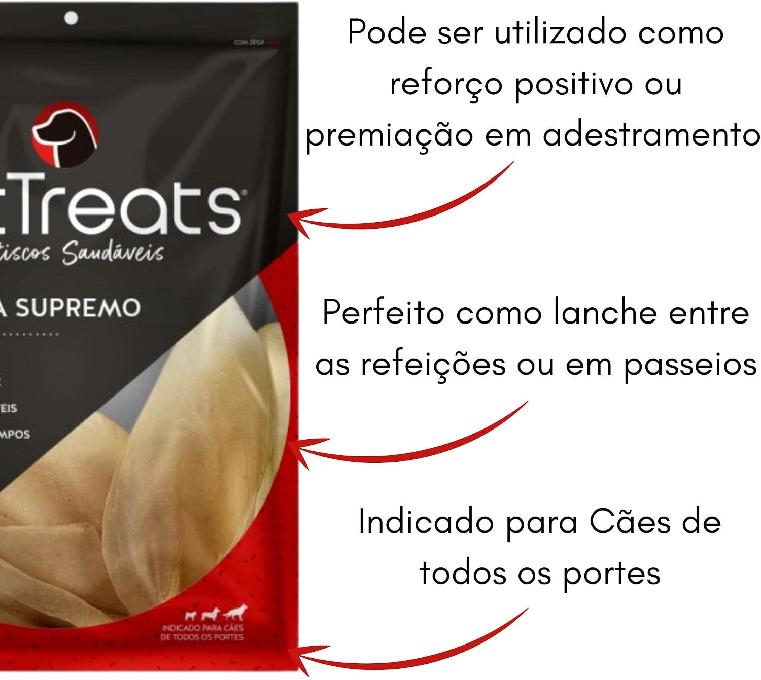 Petisco Orelha Supremo Bovina 10 Unidades para Cães