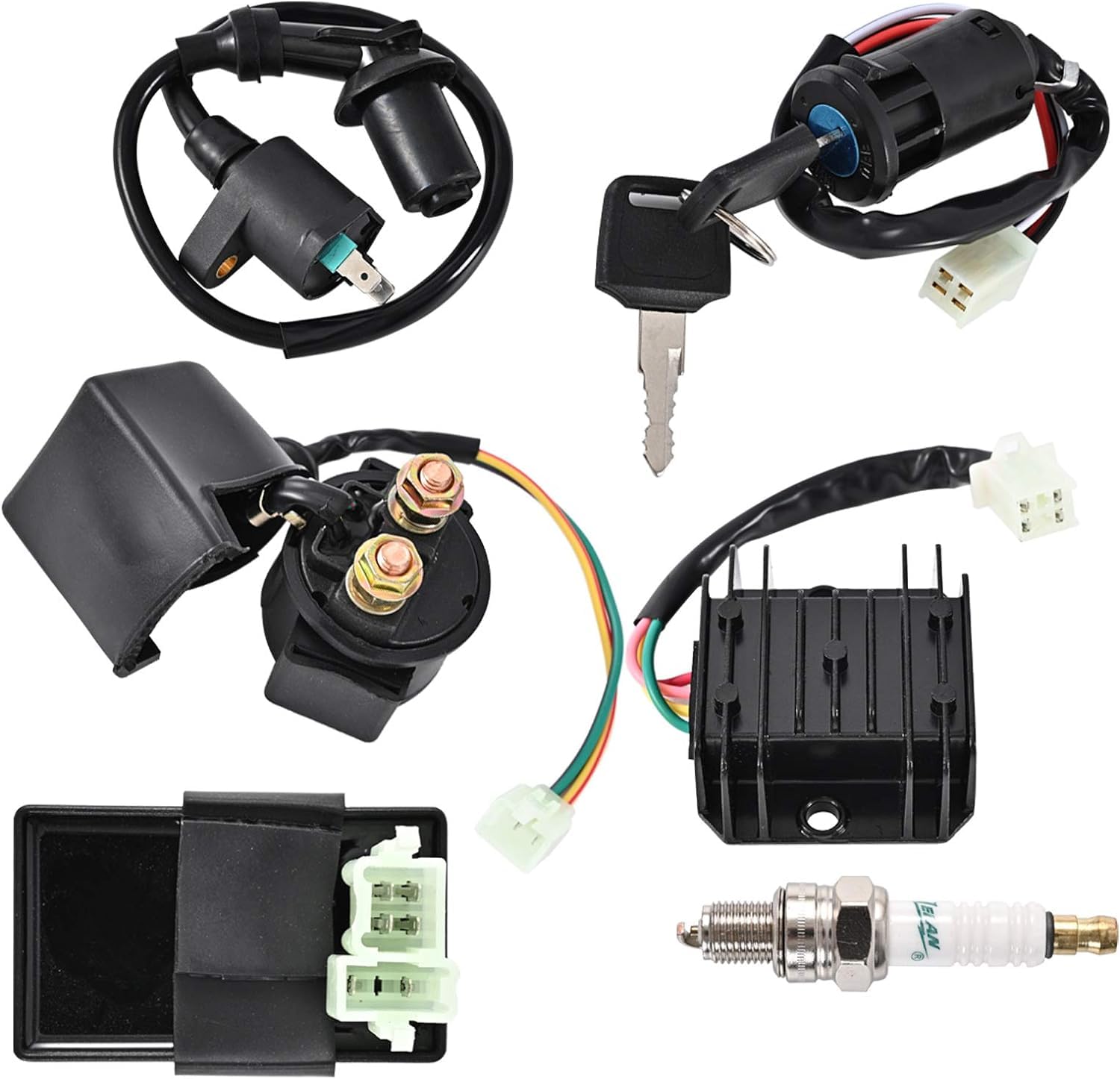 Trkimal Kit completo di cablaggio elettrico Gruppo telaio con filo di rame completo Statore CDI regolatore di accensione, interruttore ATV Per 4 tempi GY6 125cc 150cc Pit Bike Scooter ATV Quad Go Kart