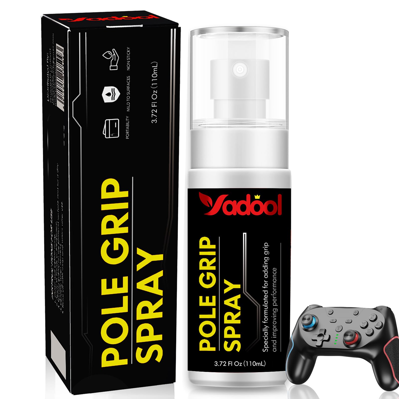 Sports Hand Grip Spray, Grip Enhancer for Athletes, Boost Performance &amp; Maximize Control - Ideal for Golf, Tennis, Football, Pole Dancing, Basketball, Baseball and More - 3.72 Fl Oz