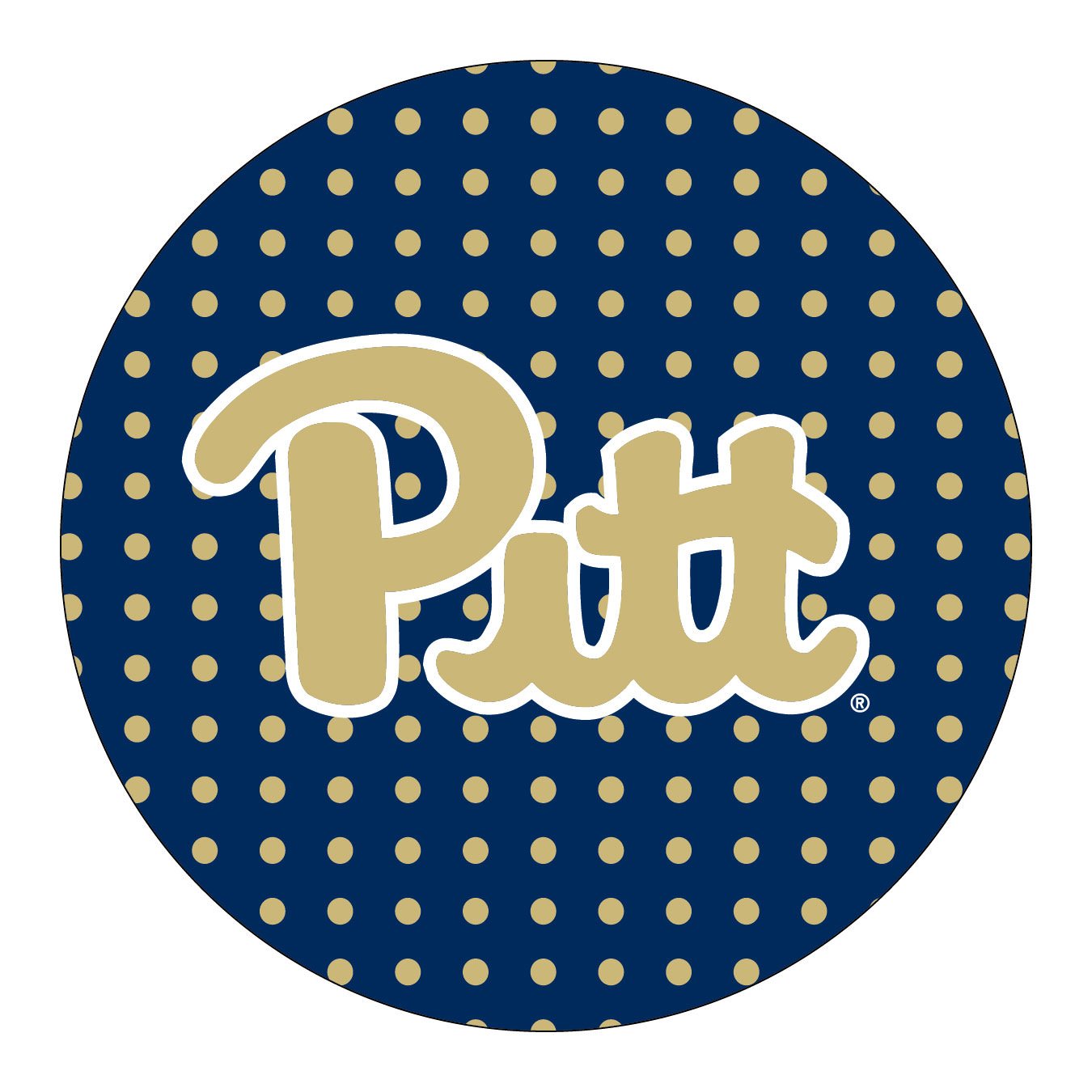 Pittsburgh Panthers 4 Inch Round Trendy Polka Dot Magnet Officially Licensed Collegiate Product