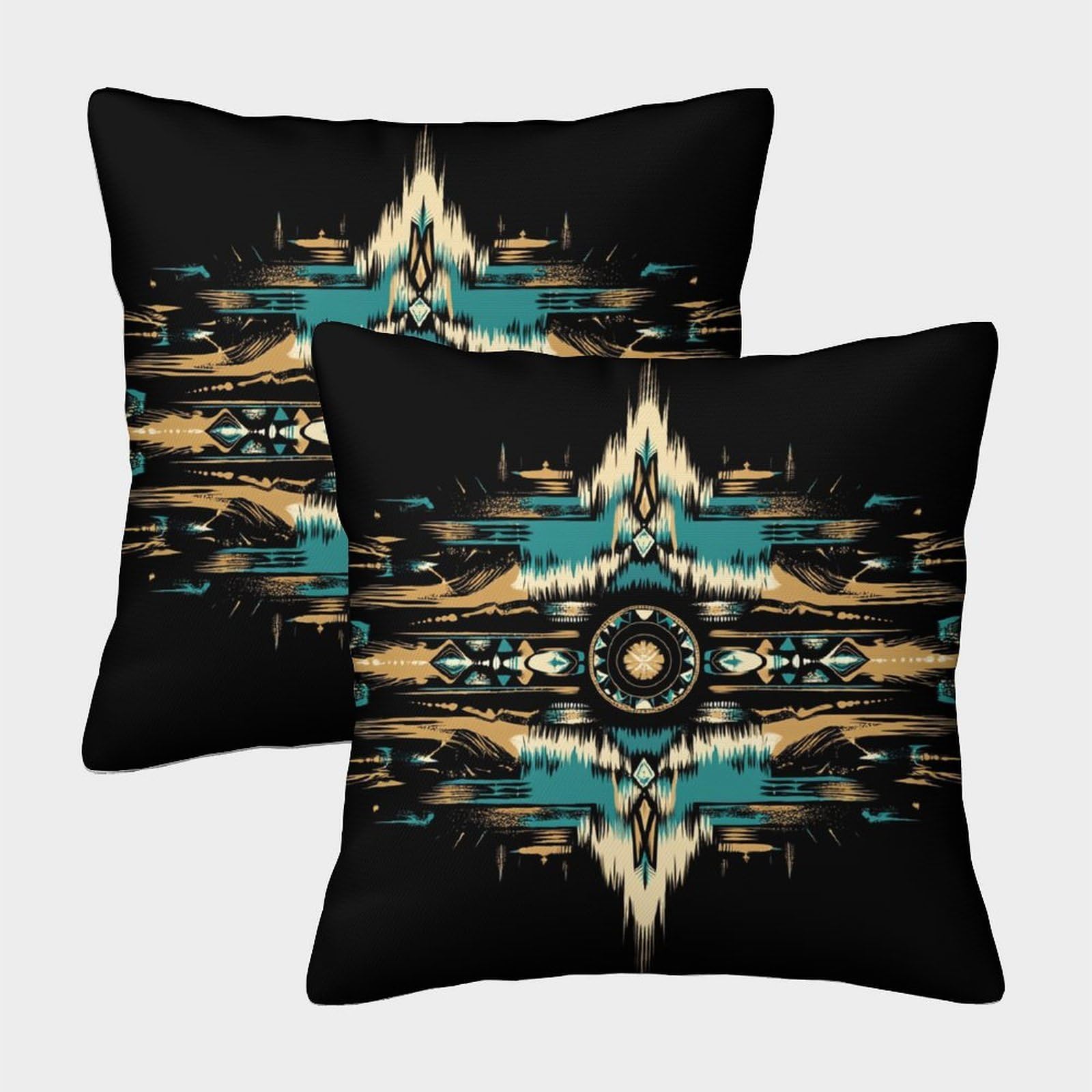 kaiyun 2 Pack Aboriginal Print,Lightning Pillowcase 50x50cm, Cushion Cover,3D Digital Printing Bed Sofa Decorative