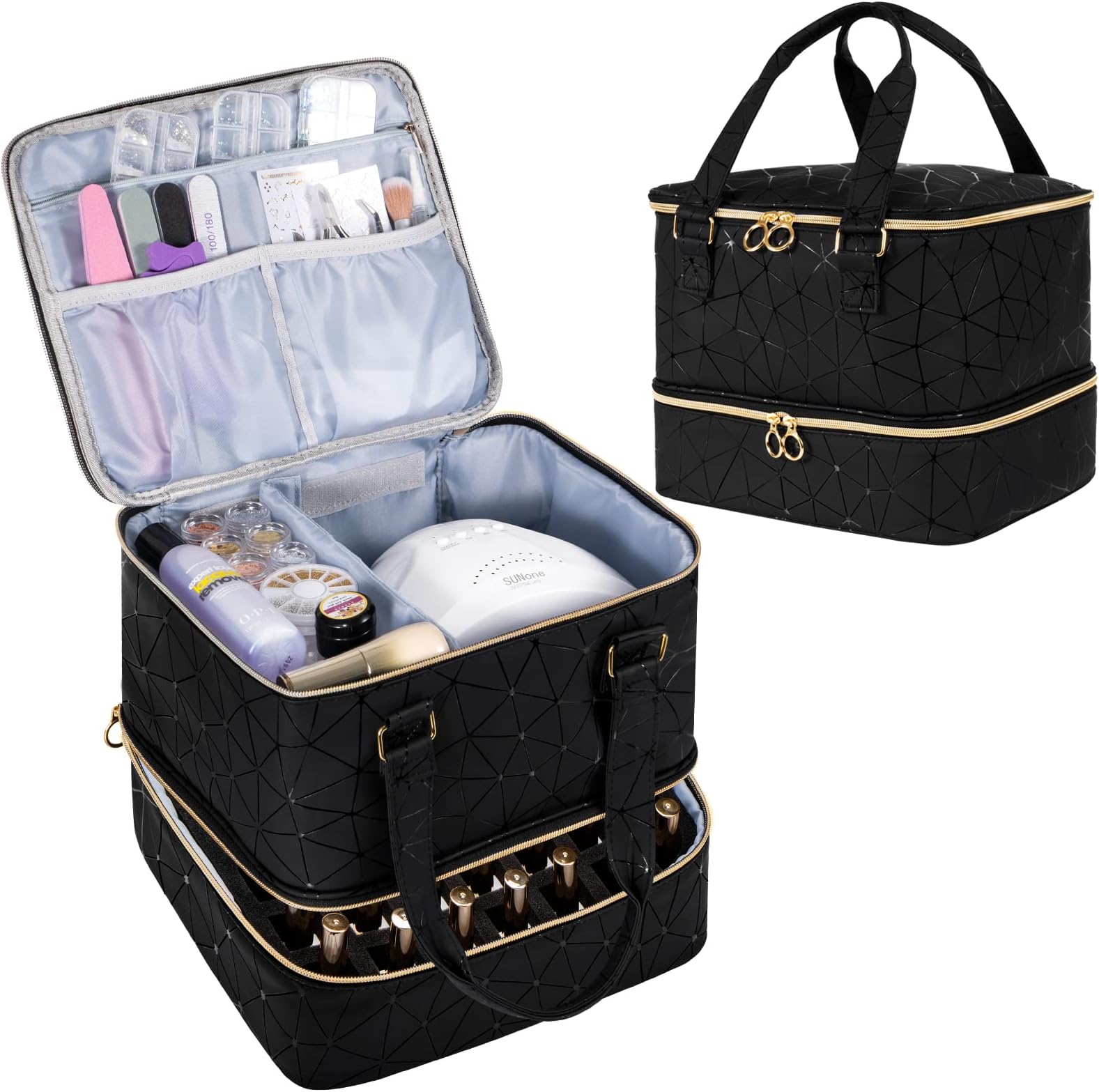 C&Y Nail Polish Storage Bag includes Nail Files & Dust