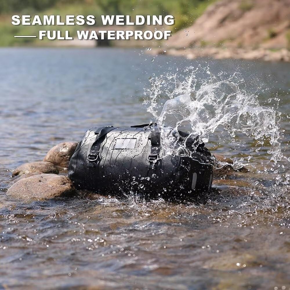 Bolsa Trasera Moto Bolsa para Motocicleta De 45 L Impermeable De PVC para Sillín Trasero Duradera Seca para Exteriores Bolso Moto