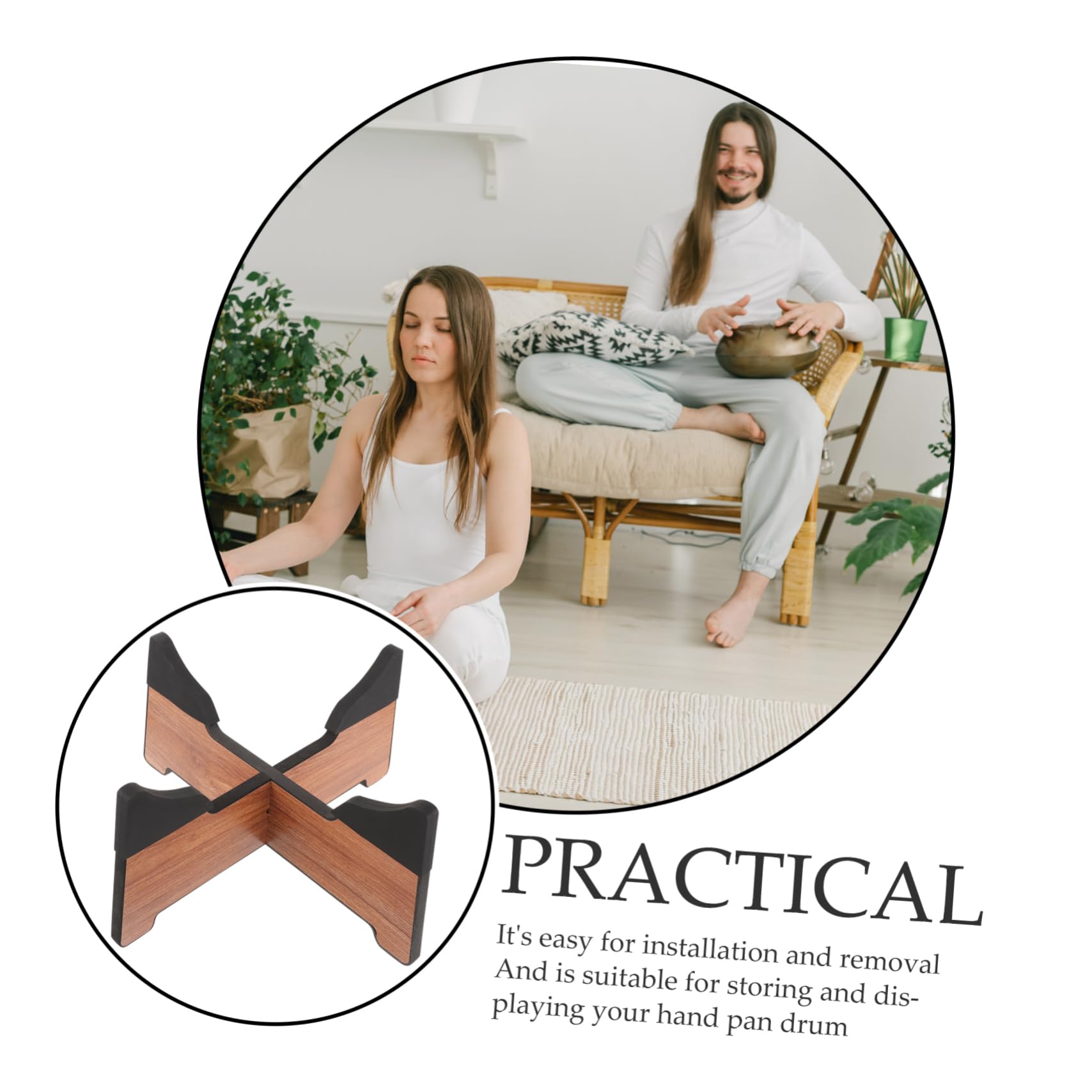 ibasenice Soporte De De Lengua Para Instrumentos De Percusión Soporte Para Handpan Exhibidor De Resistente y Duradero Almohadilla Antideslizante